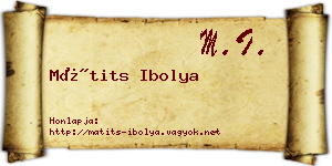 Mátits Ibolya névjegykártya